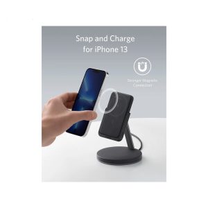 شارژر بی سیم و پاوربانک مگنتی نسل 6 انکر 633 Magnetic Wireless Charger مدل B25A72