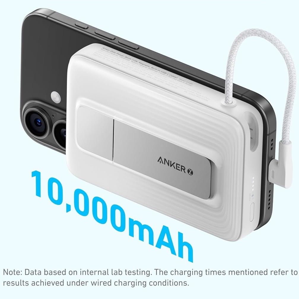 پاوربانک انکر مدل Zolo Magnetic A1685 ظرفیت 10000 میلی آمپر توان 30 وات