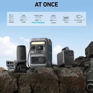 نیروگاه همراه انکرمدل A1722 C300 AC ظرفیت 90000 میلی‌ آمپر ساعت